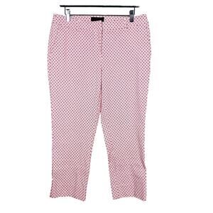 Cynthia Rowley Crop Casual Pant Ankle Red White - 10